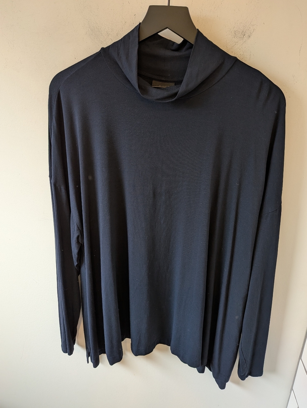 J. Jill Wearever Collection Women's Navy Blue Mock Neck Long Sleeve Shirt 3X